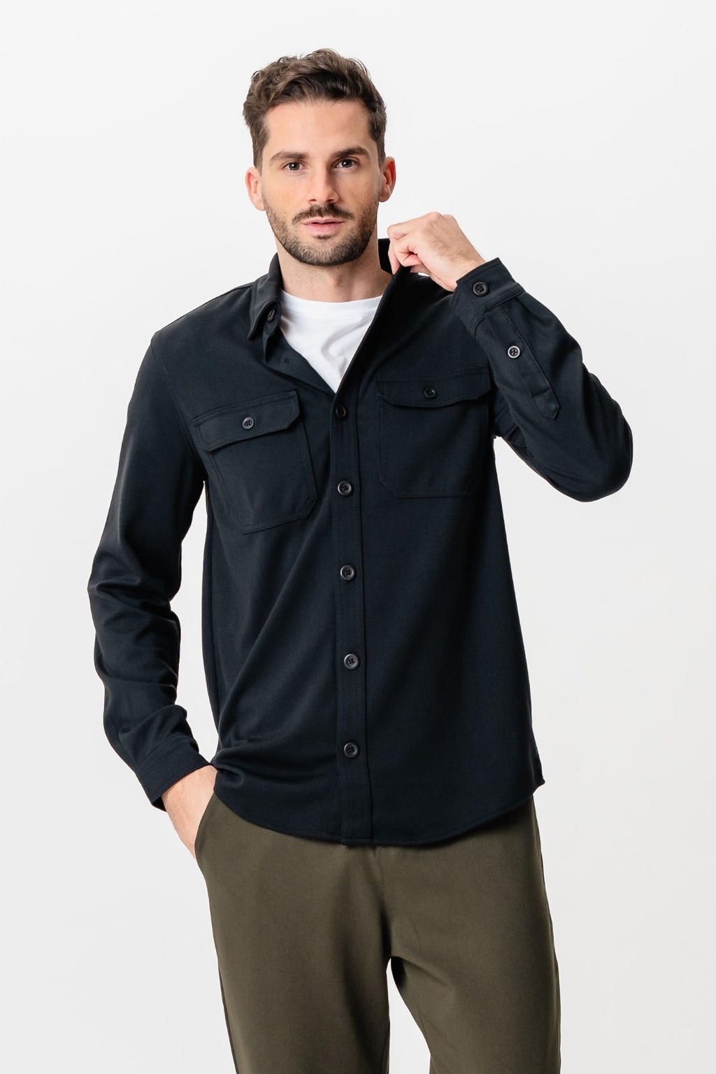 Performance Regular Overshirt - Schwarz