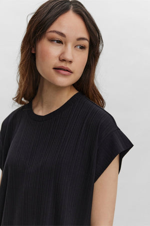 Phoenixy Cap Sleeve Calf Kleid - Schwarz