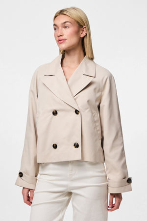 Scarlett Kurzer Trenchcoat - Silbergrau