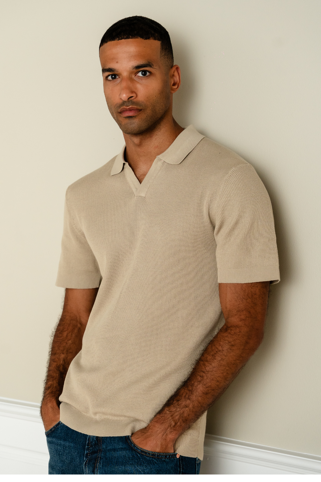 George gestrickt Polo - Beige