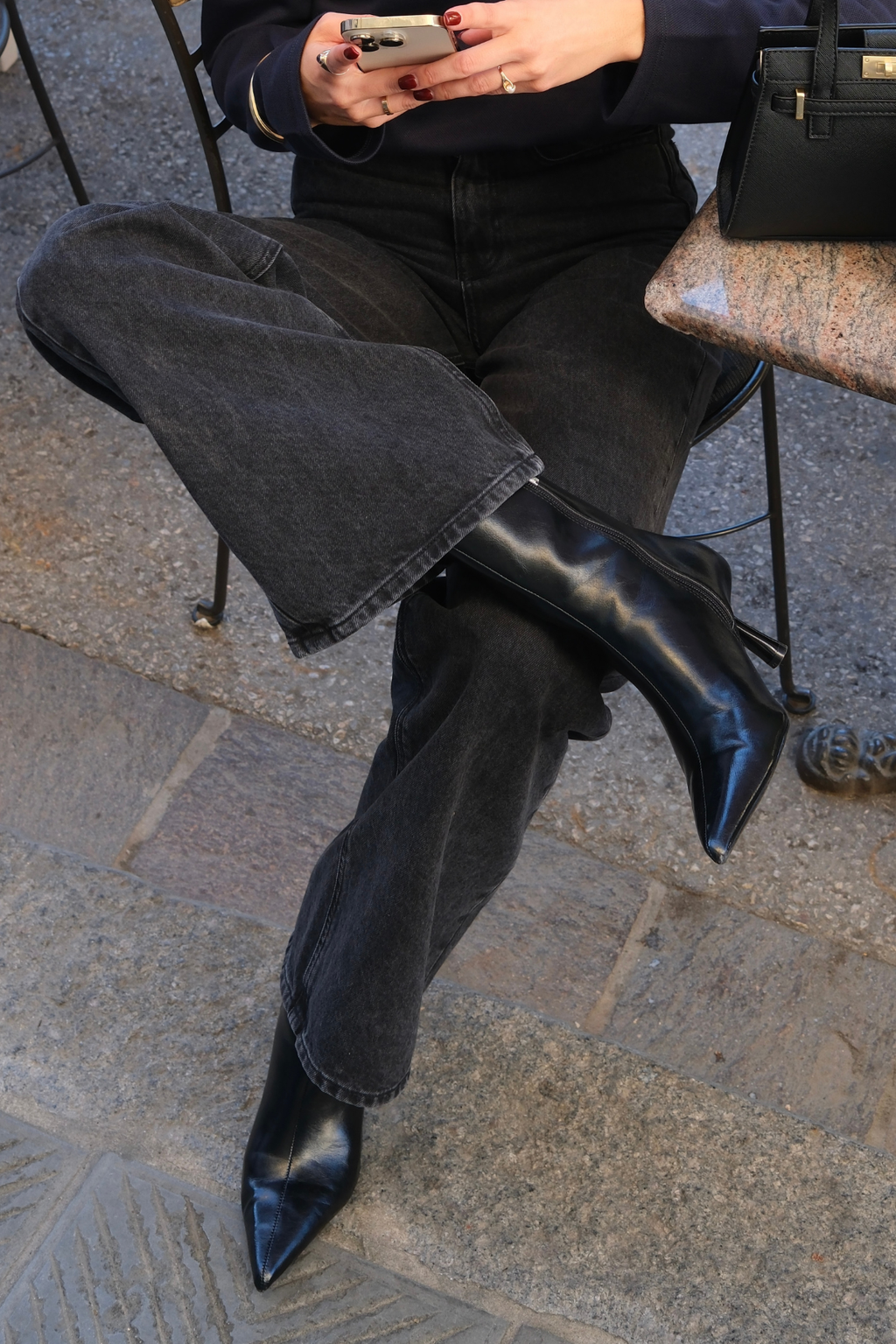 The Original Performance Breite Jeans - gewaschener schwarzer Denim gewaschen