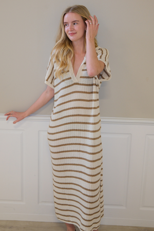 Victoria Kleid - Weiß/Beige