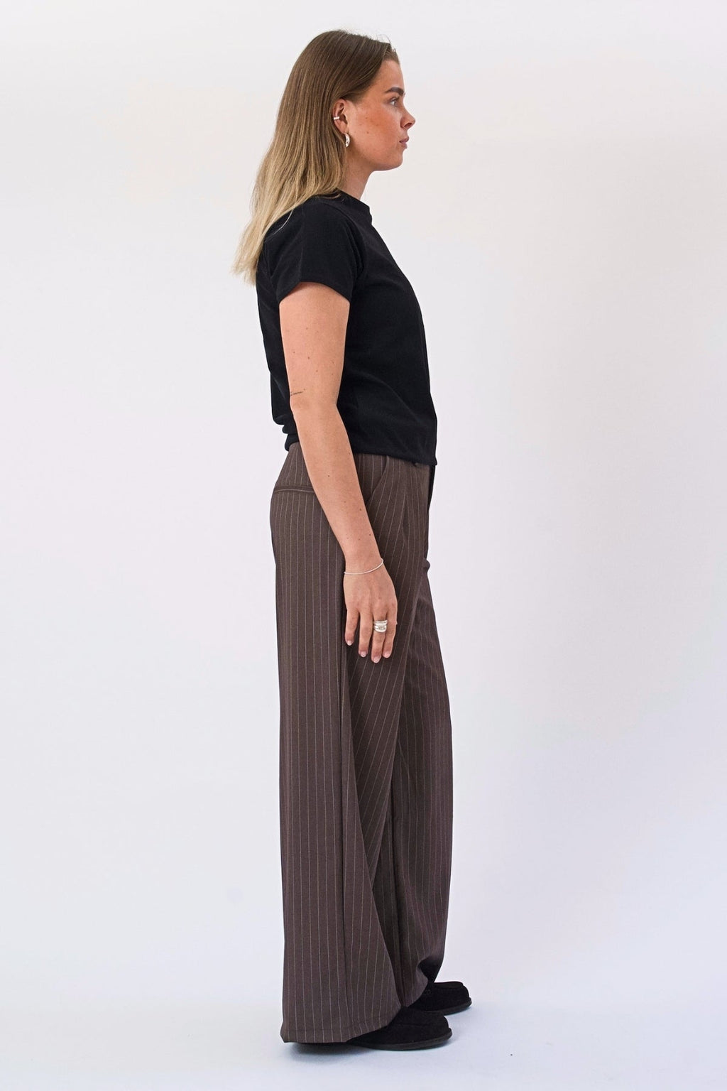 Paloma Nadelstreifen Pants - Tabak