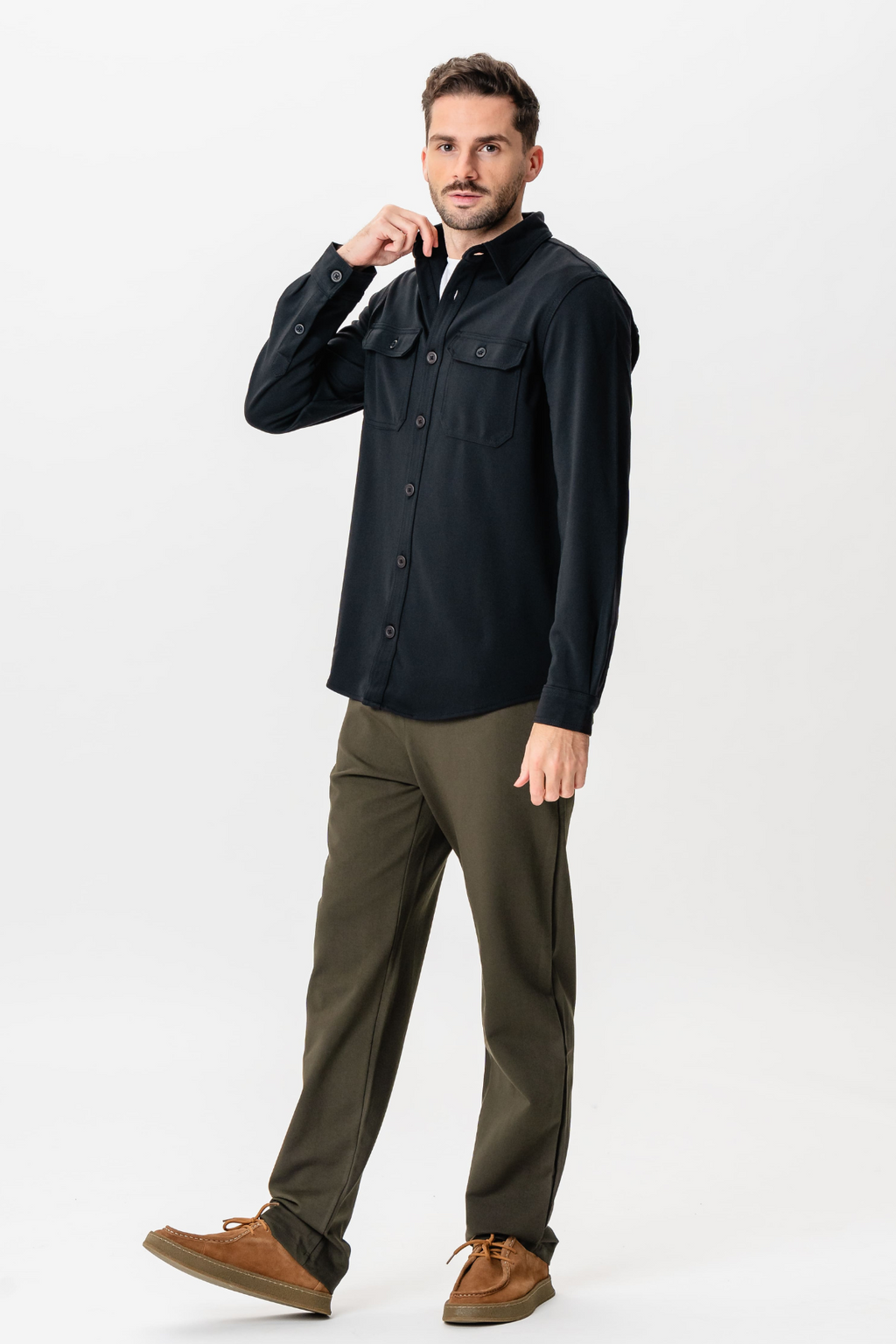 Performance Regular Overshirt - Schwarz