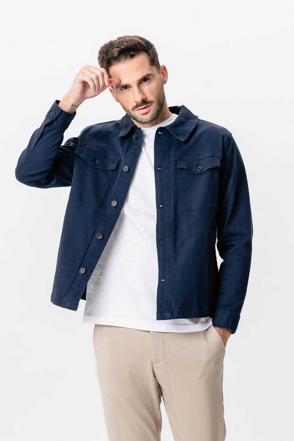 Twill Overshirt - Marine