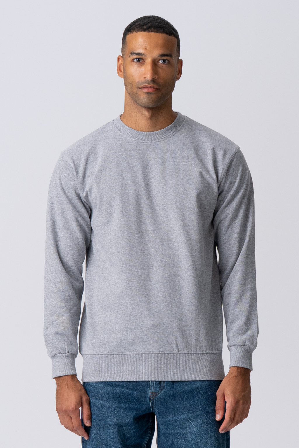 Essential Crewneck – Graumeliert