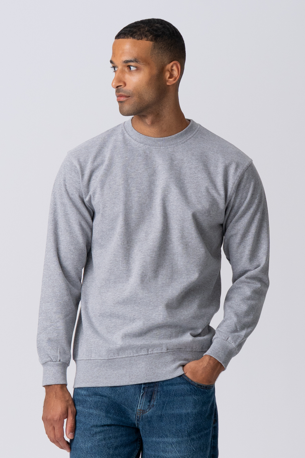 Essential Crewneck – Graumeliert