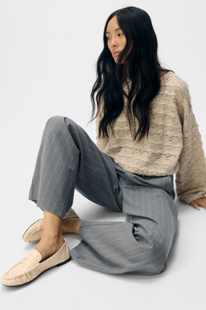 Lisa Wide Hosen AOP - mittel graue Melange