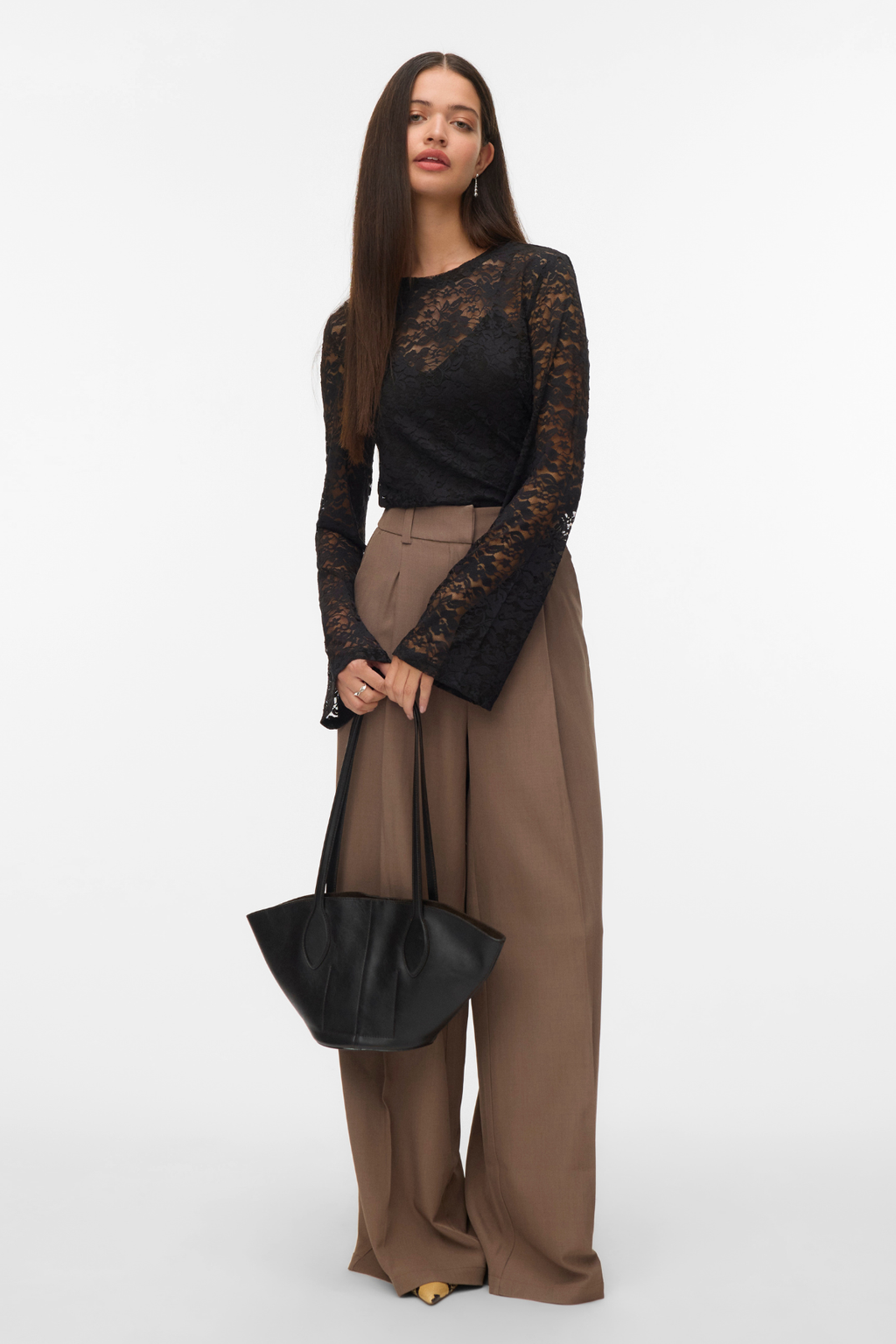 Kanya O -Neck Short Top - Schwarz