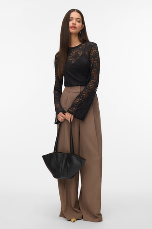 Kanya O -Neck Short Top - Schwarz