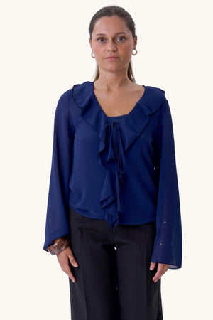 Alba-Bluse – Marineblau