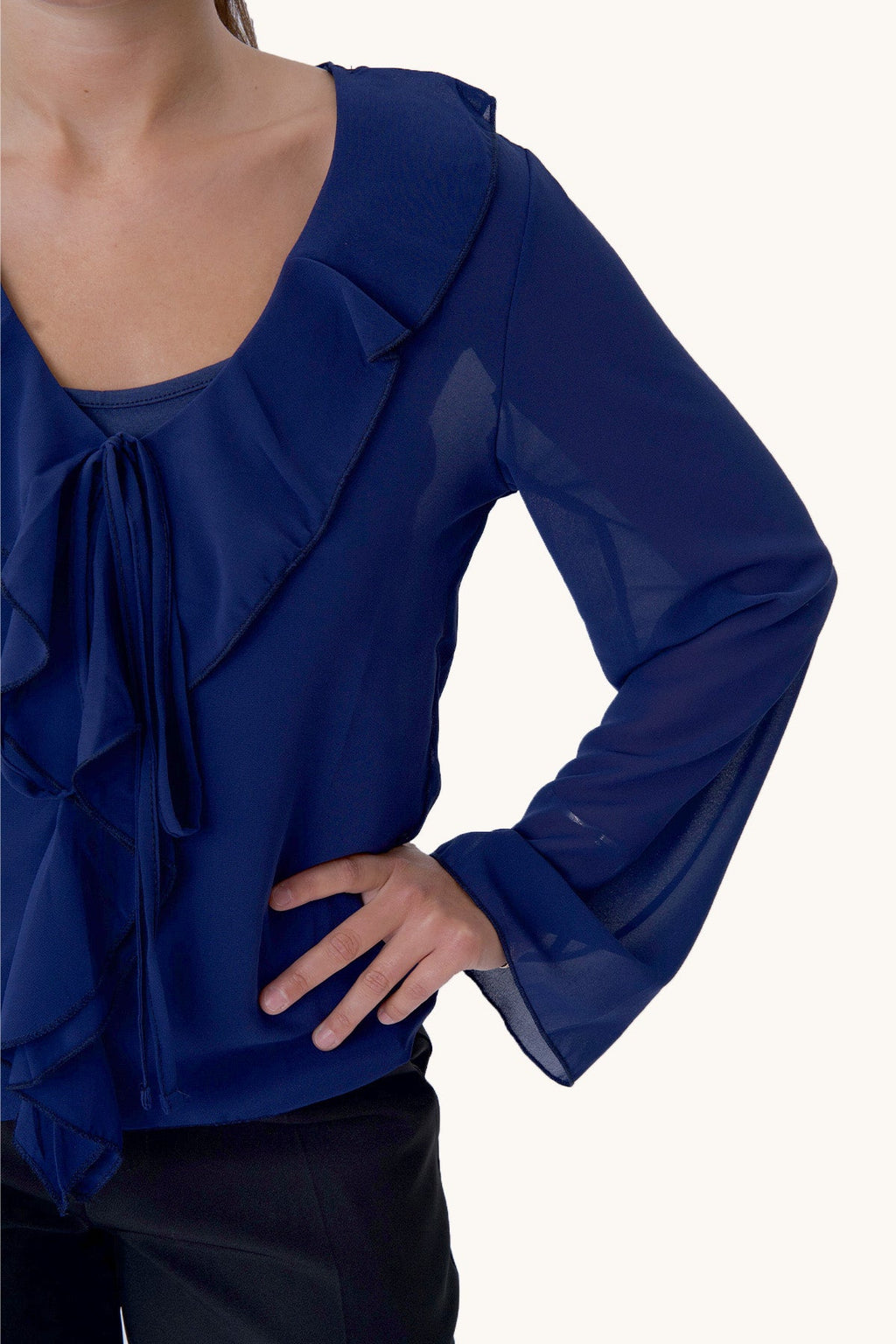 Alba-Bluse – Marineblau