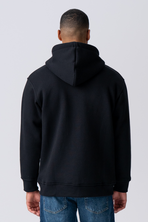 Entspannter Zip Hoodie - Schwarz