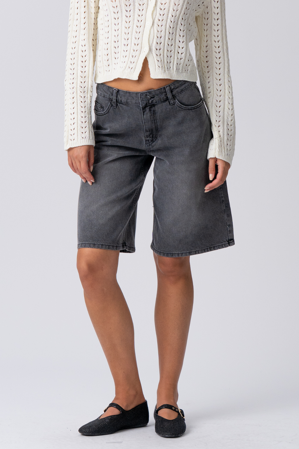 Denim Jorts - schwarzer Denim