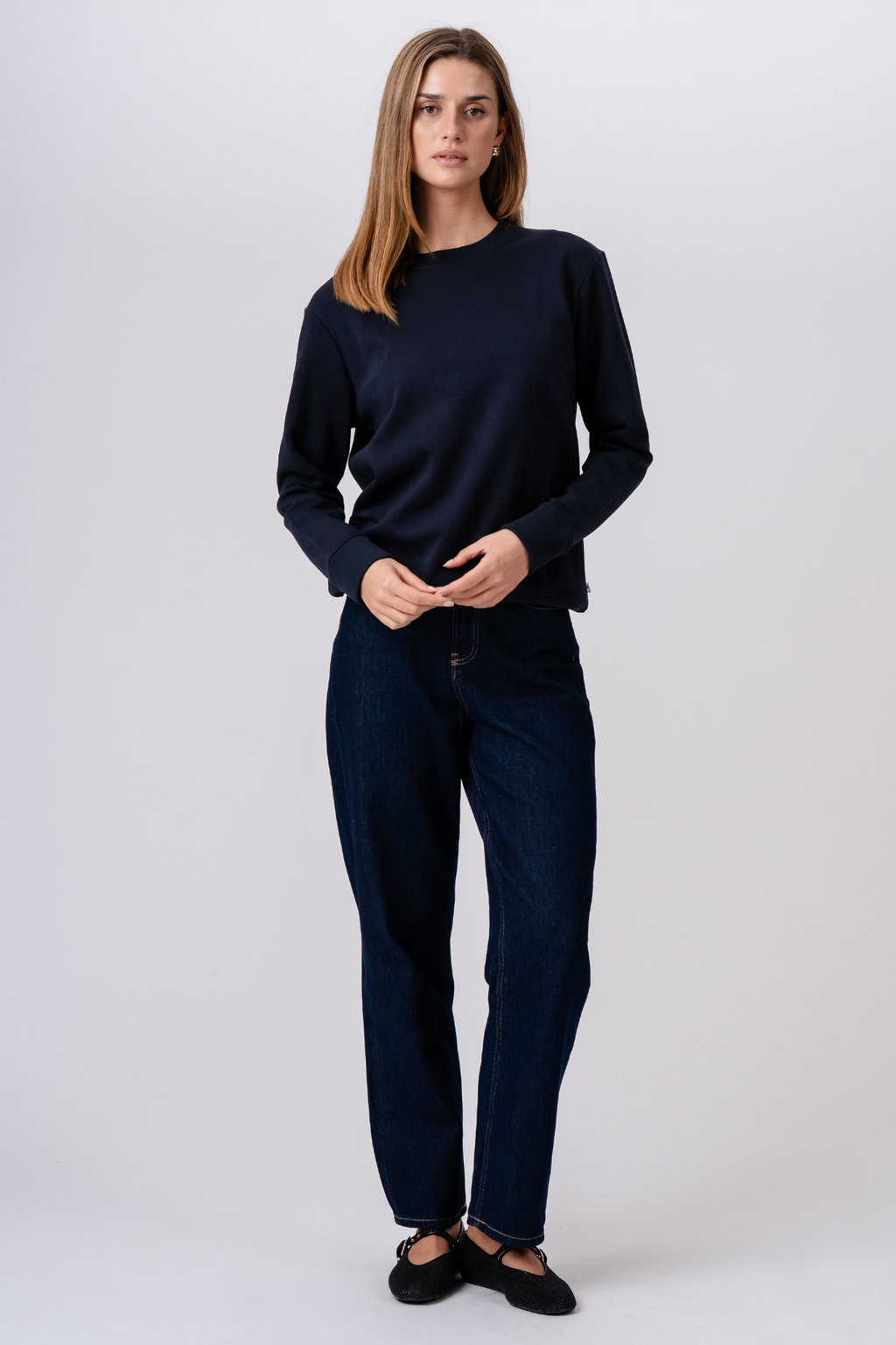 Sweatshirt mit Rundhalsausschnitt – Marineblau