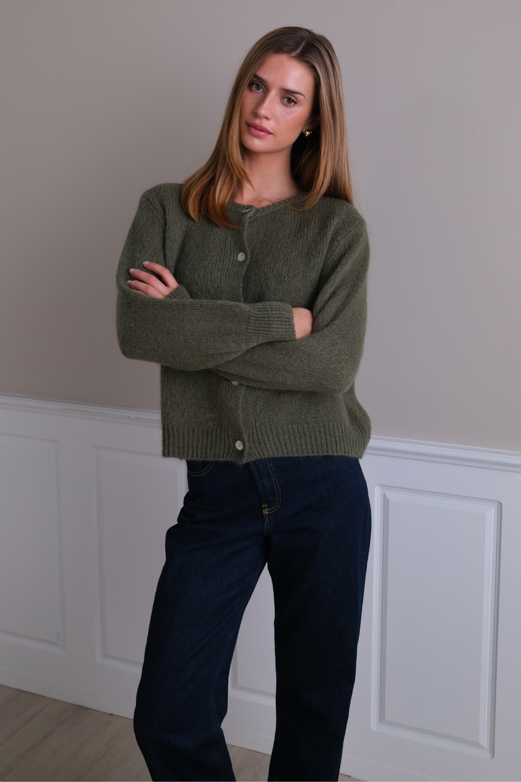 Anna-Cardigan – Dunkelgrün