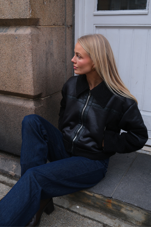 Daisy Shearling Jacke - Schwarz/Schwarz