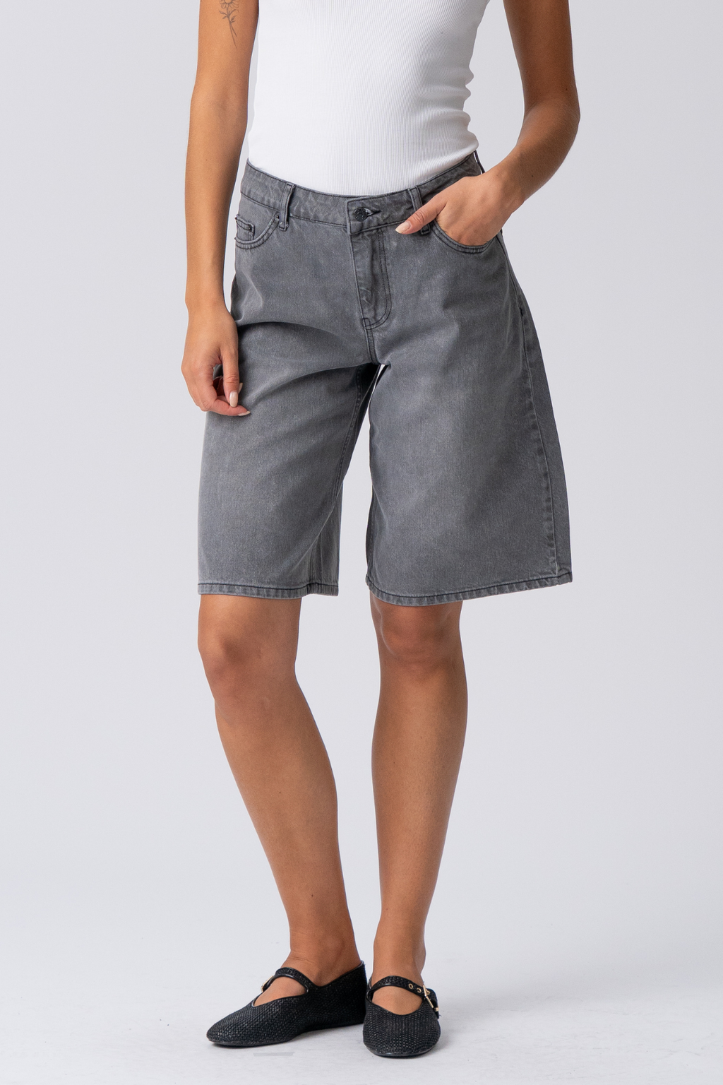 Denim Jorts - grauer Denim