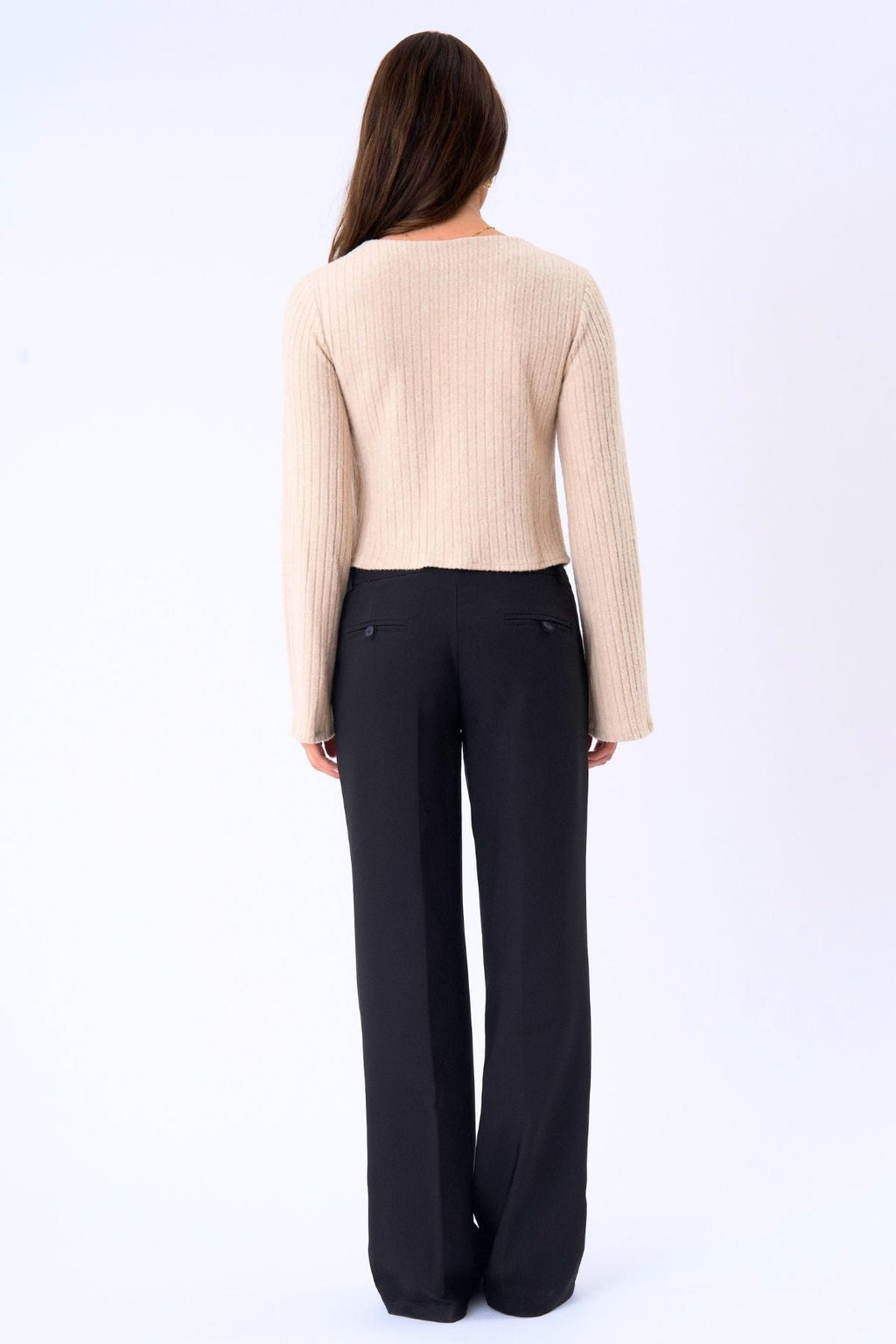 Ivy Krawattenbluse gestrickt – Beige