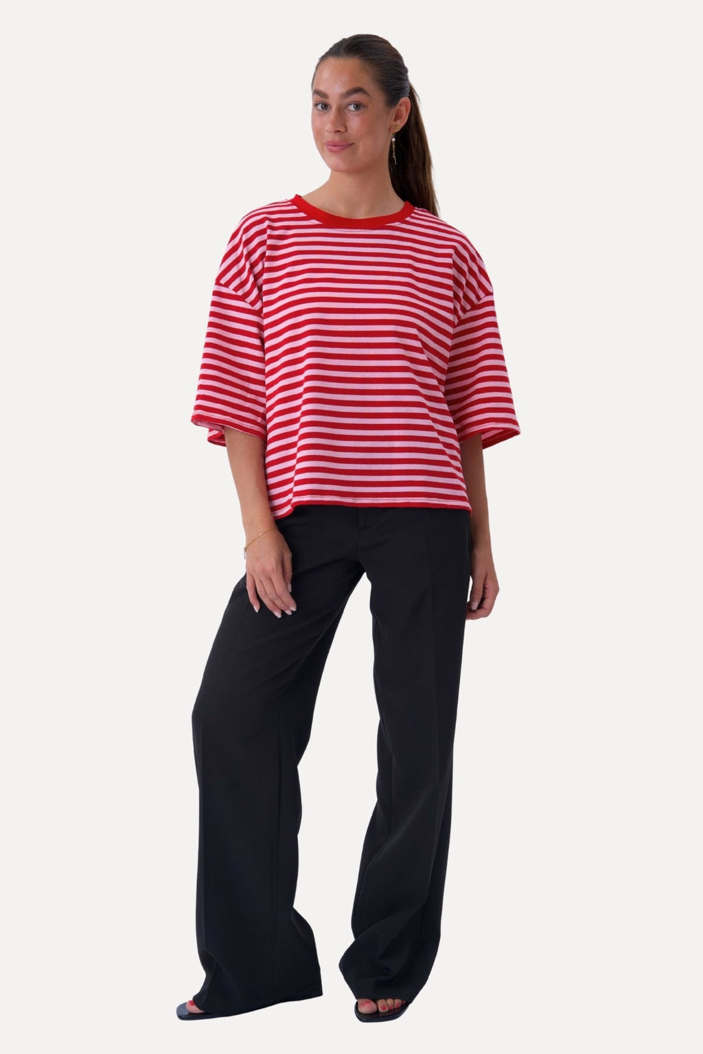Zoe T-Shirt – Rot/Hellrosa