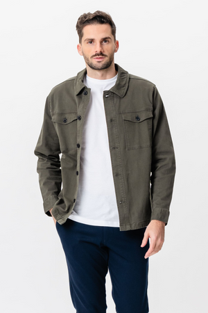 Twill Overshirt - dunkle Olive