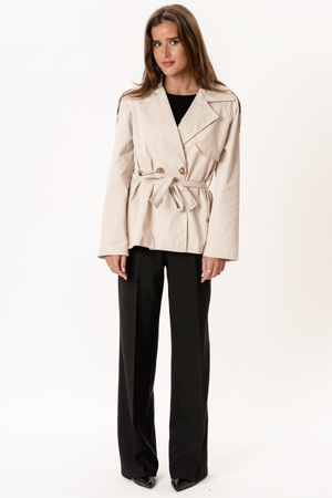 Sia Kurzer Trenchcoat – gebrochenes Weiß