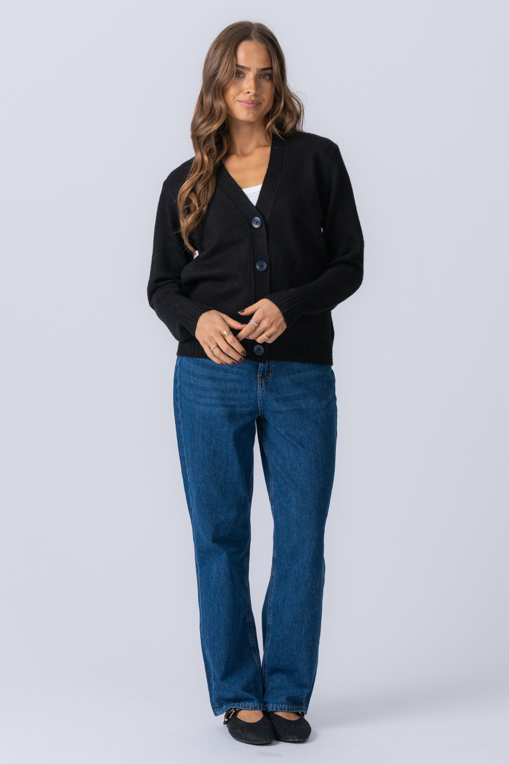 Strickjacke - schwarz