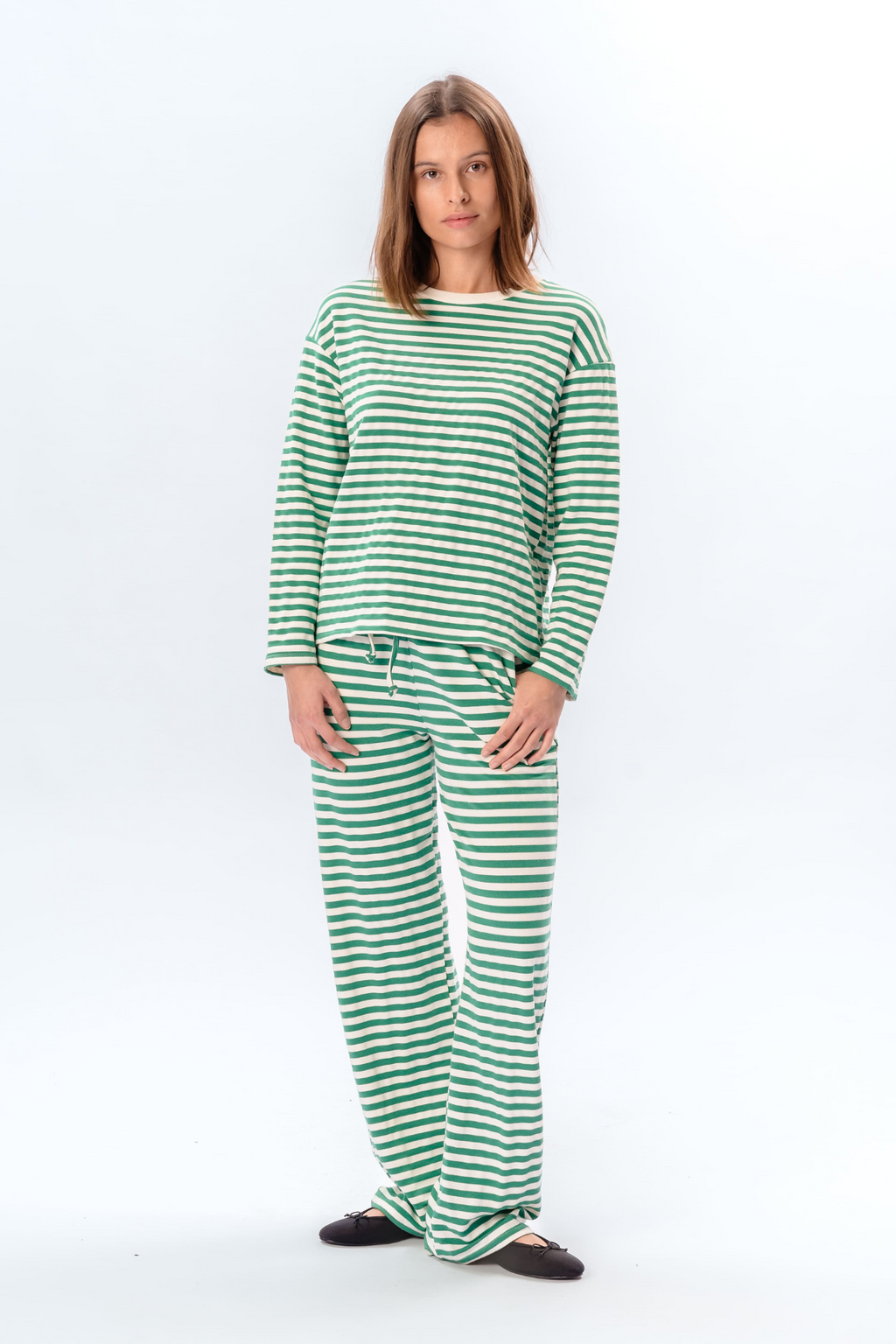 Gestrippt Pants - Grün