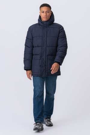 Lange Pufferjacke - Marine