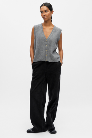 Ivora S/L Strickweste - mittelgraue Melange
