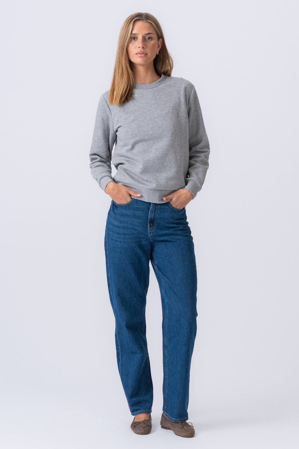 Essential Crewneck – Graumeliert