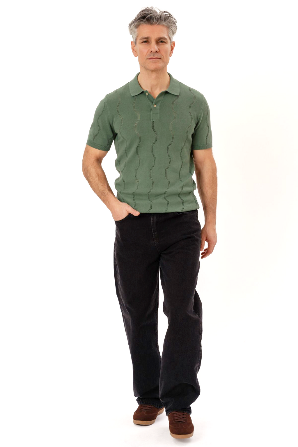 Wilhelm Regular Jeans – solide Schwarz