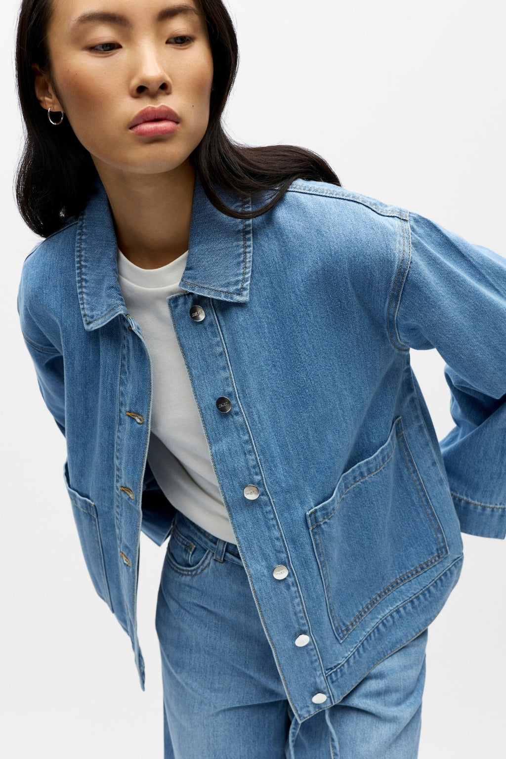 Rosie Overshirt – Hellblauer Denim