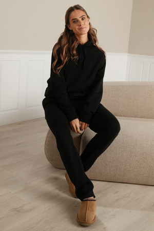 Unverzichtbares Kapuzen-Sweatset für Damen - Schwarz