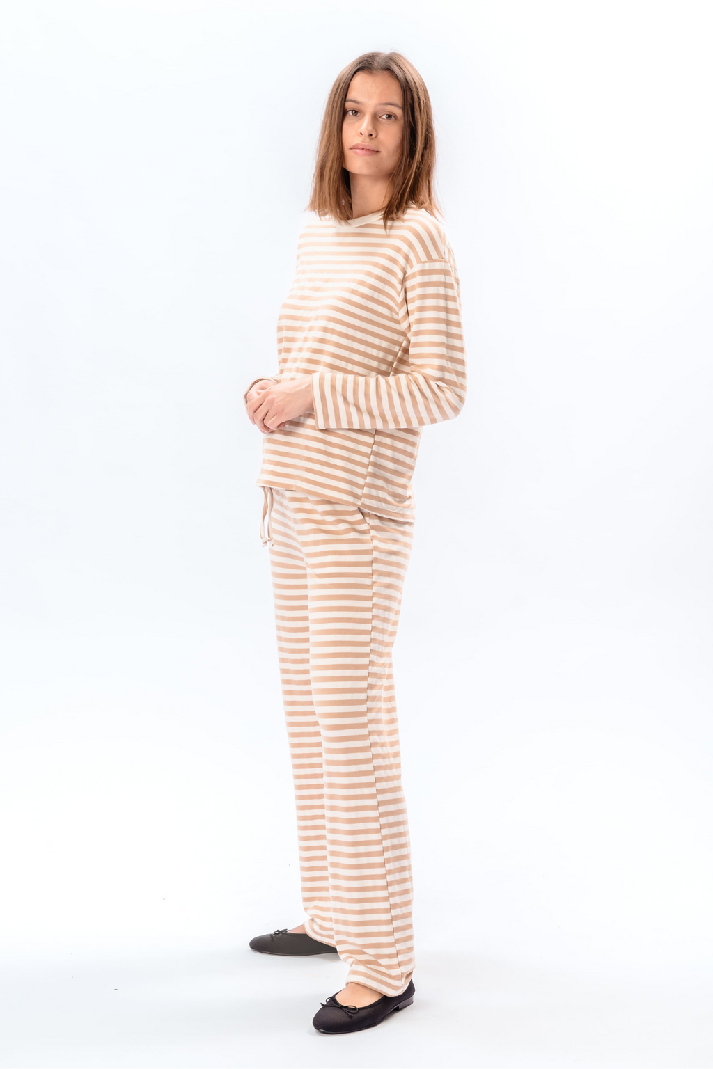 Gestreiftes Hemd - Beige