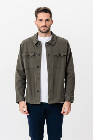 Twill Overshirt - dunkle Olive