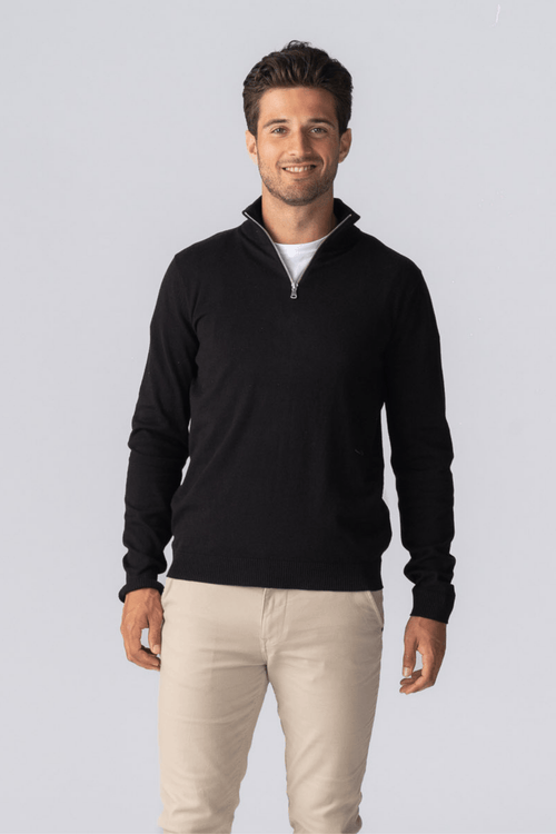 Pullover Half Zip - Schwarz