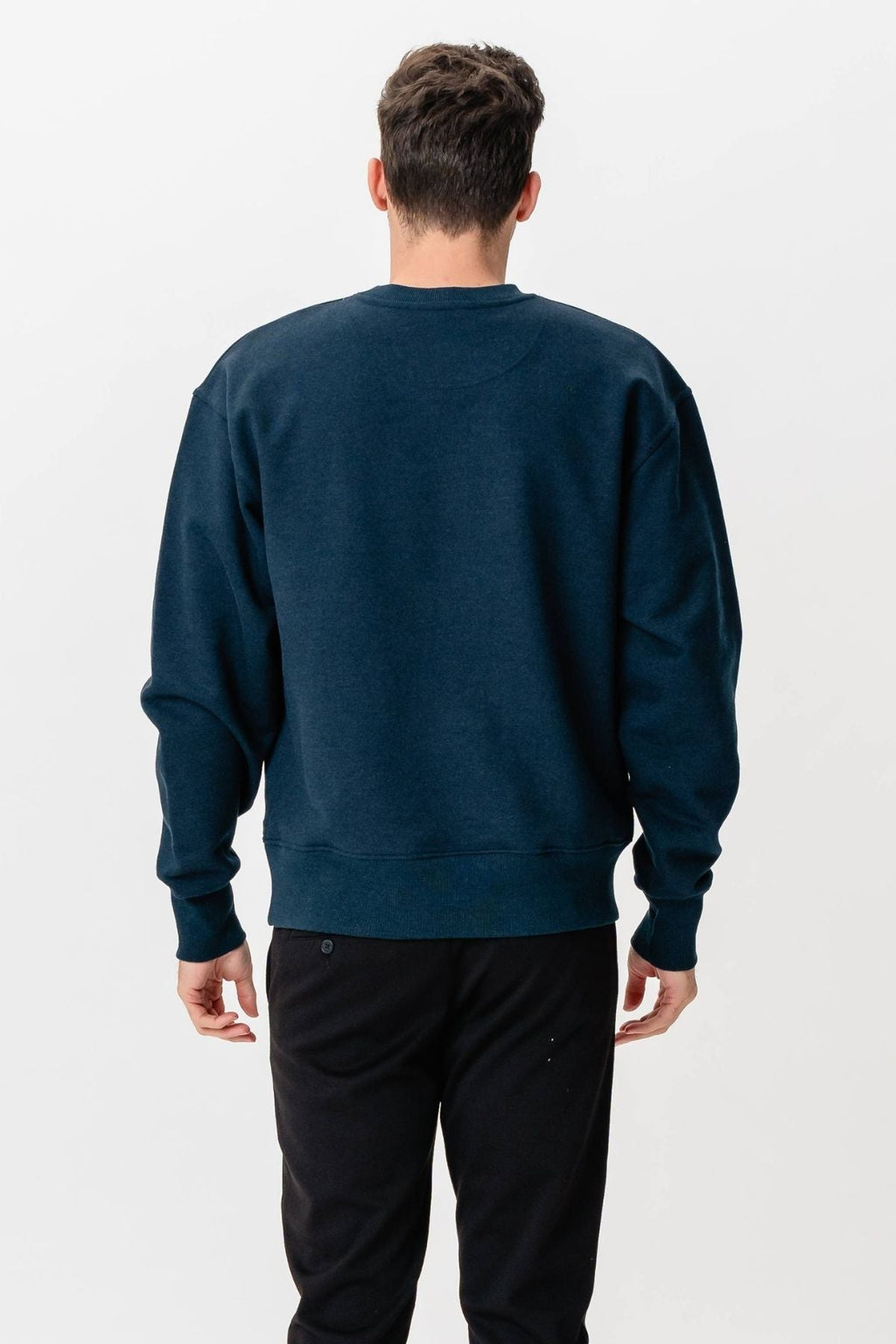 Schwere Crewneck - fackelte Marine