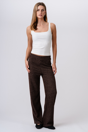 Efeu-Strick Pants - Braun