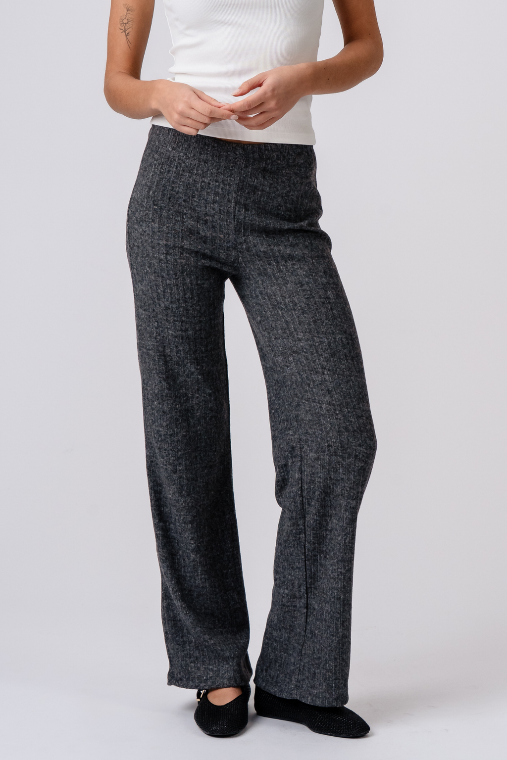 Efeu-Strick Pants - Anthrazit