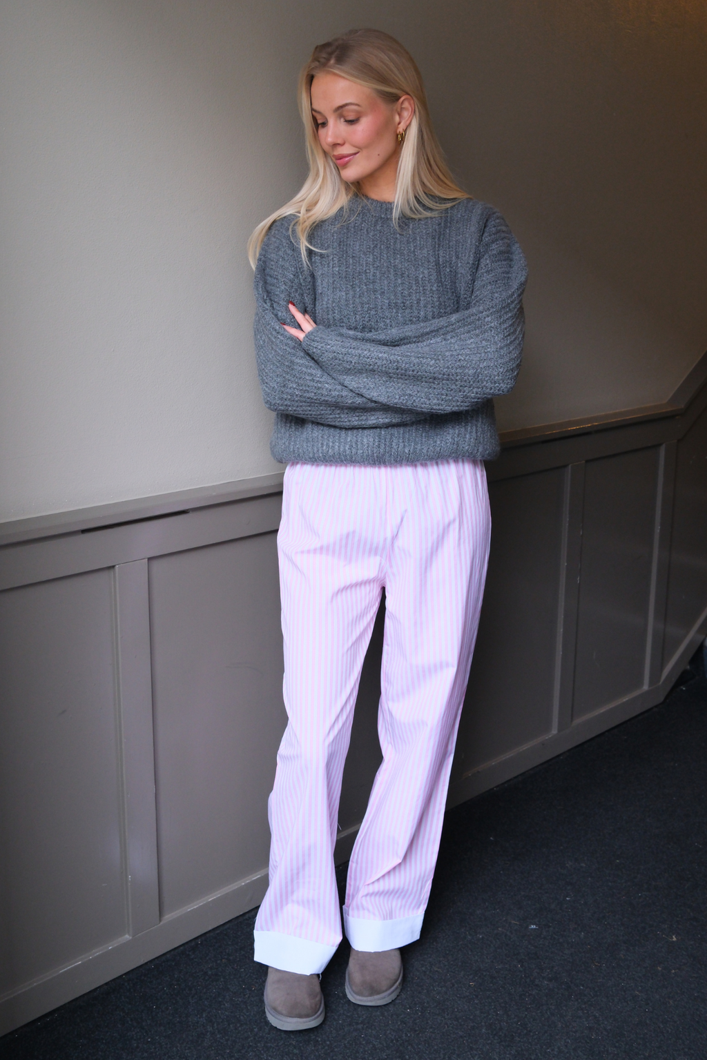 Layla gestreift Pants - Rosa