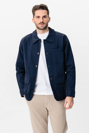Twill -Hemdjacke - Marine