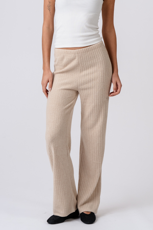 Efeu-Strick Pants - Beige