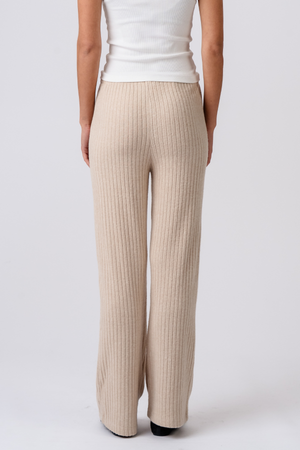 Efeu-Strick Pants - Beige
