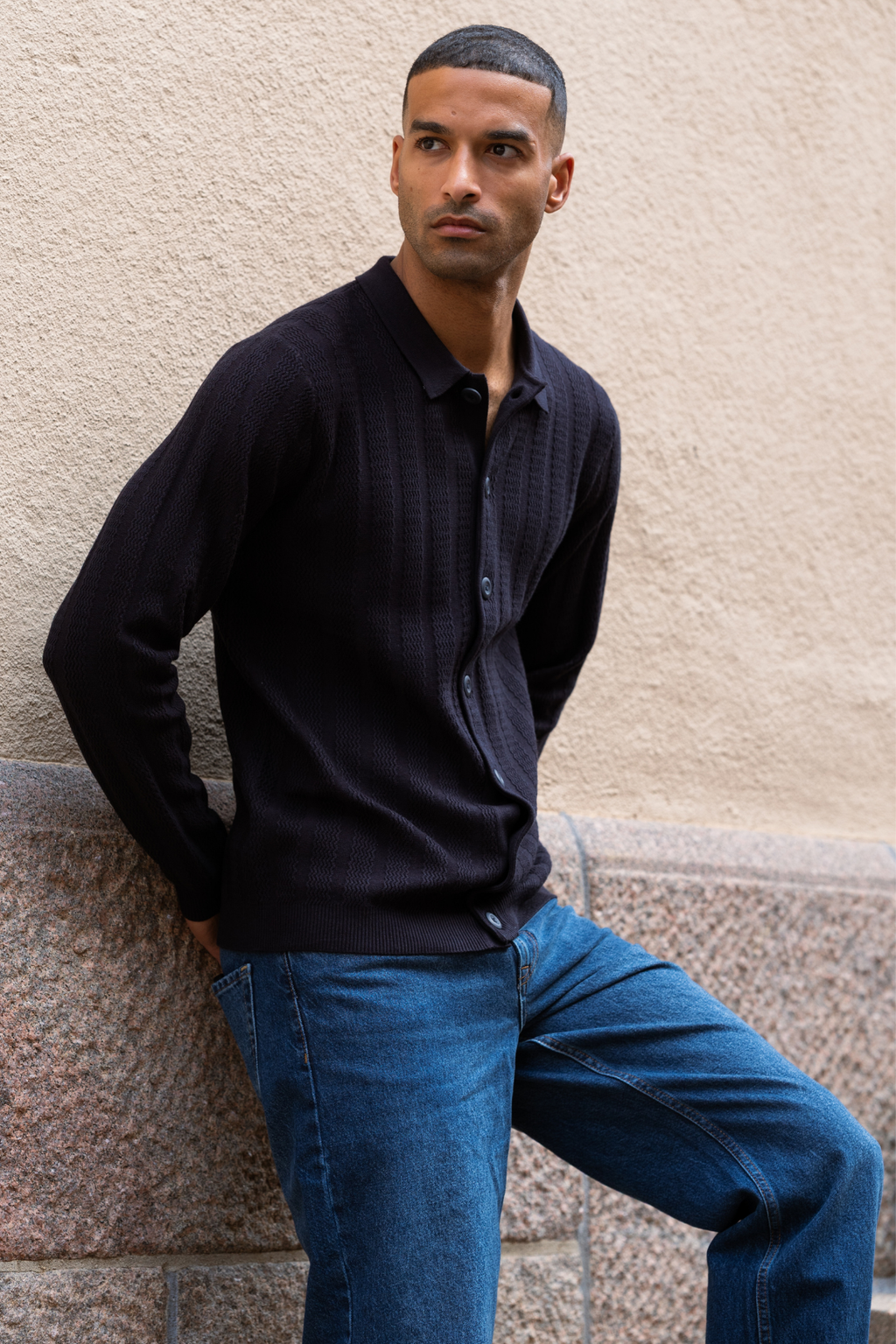 Arthur Strick -Strickjacke - Dark Navy