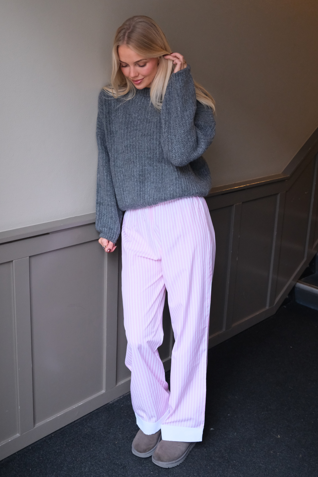 Layla gestreift Pants - Rosa