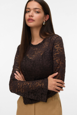 Kanya O -Neck Short Top - Schokoladen Torte