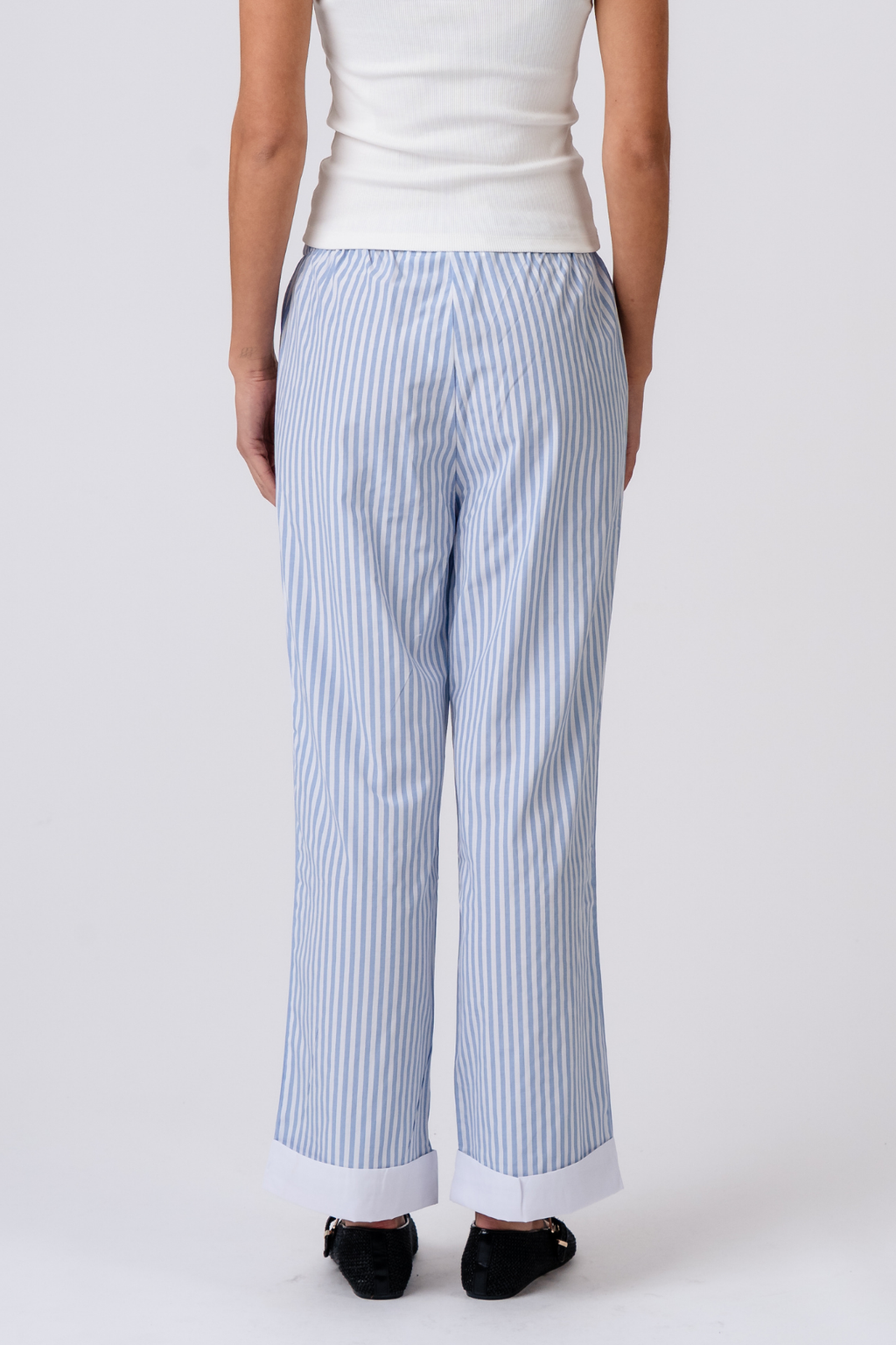 Layla gestreift Pants - Hellblau