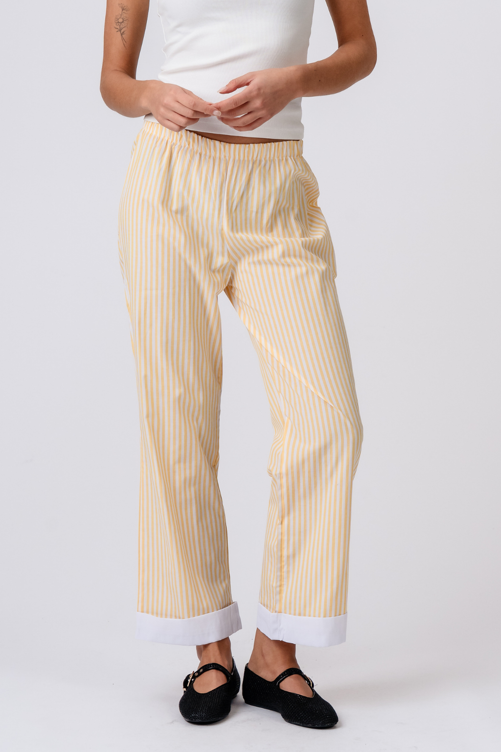 Layla gestreift Pants - Gelb