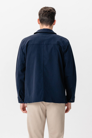 Twill -Hemdjacke - Marine